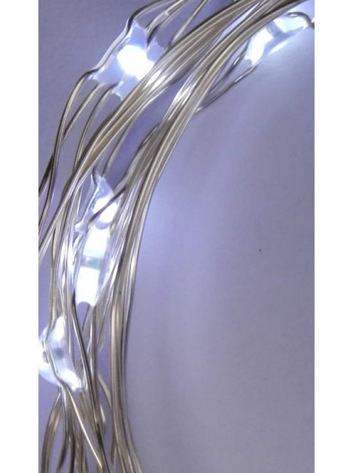 Fehér ledfüzér üvegpalackba - 2 méter hosszú füzér 20 leddel
