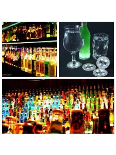   Ledes pohár és palack alátét 4 leddel, MELEGFEHÉR, 5 DB/CSOMAG