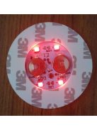 Ledes pohár és palack alátét 4 leddel, PIROS, 5 DB/CSOMAG