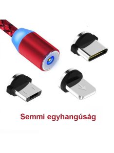   3 kábel + 6 fej - 3 db mágneses csatlakozású telefontöltő kábel 6 db, 3 féle fejjel